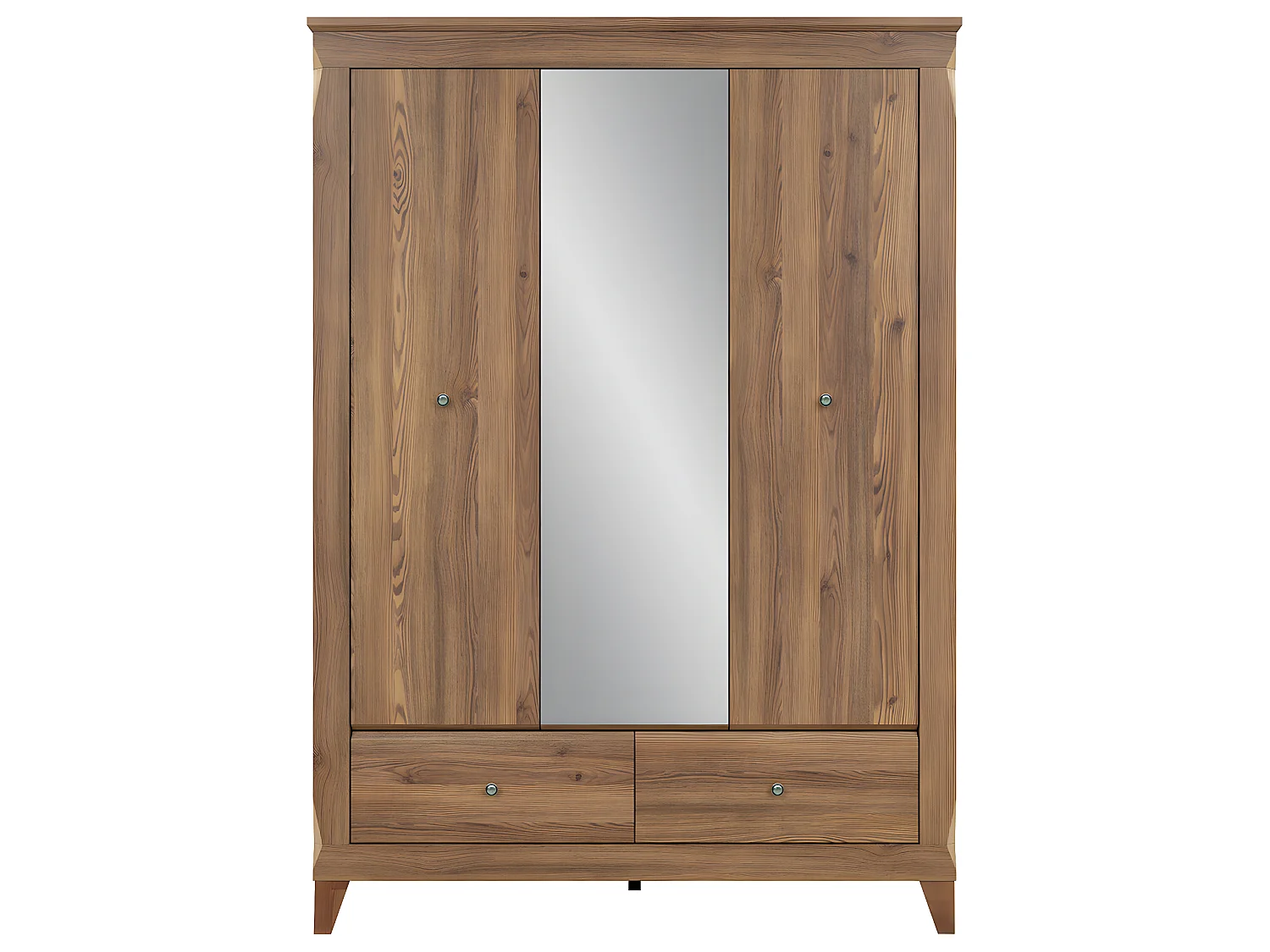 Armoire 3 portes 2 tiroirs Raya Bois