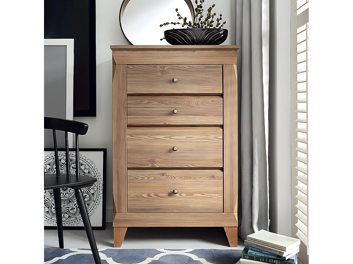 Chiffonnier 4 tiroirs Raya Bois