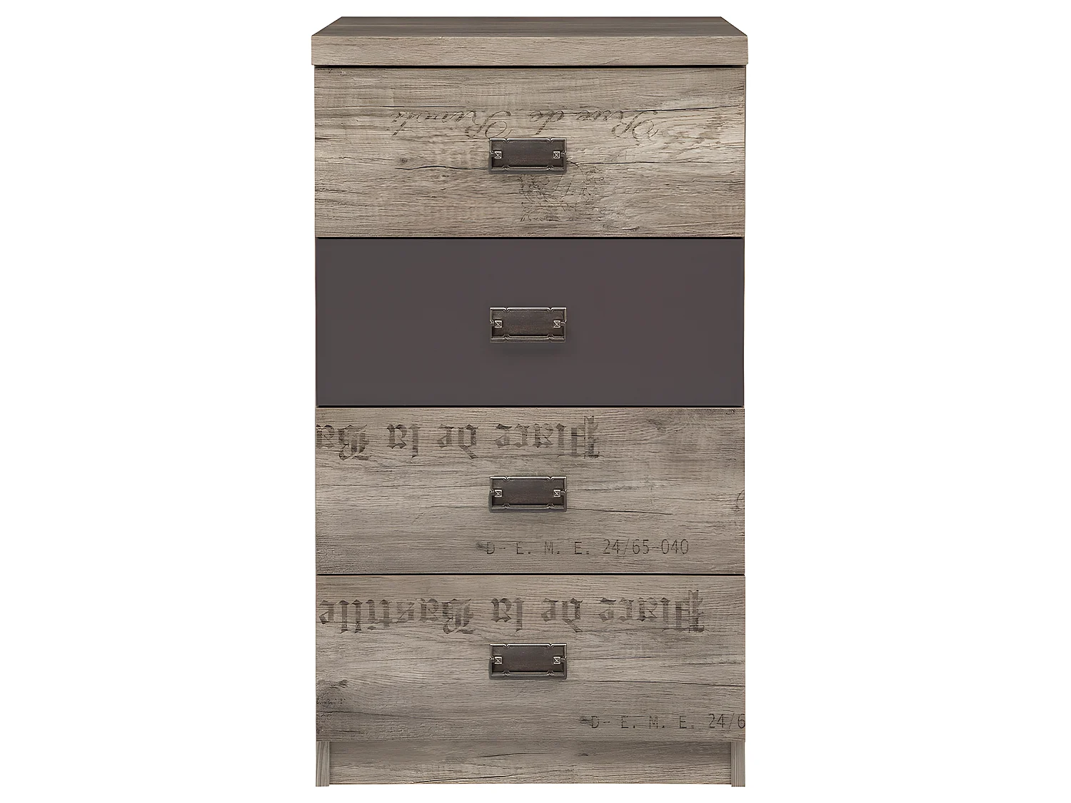 Chiffonnier 4 tiroirs Abel Bois et Gris