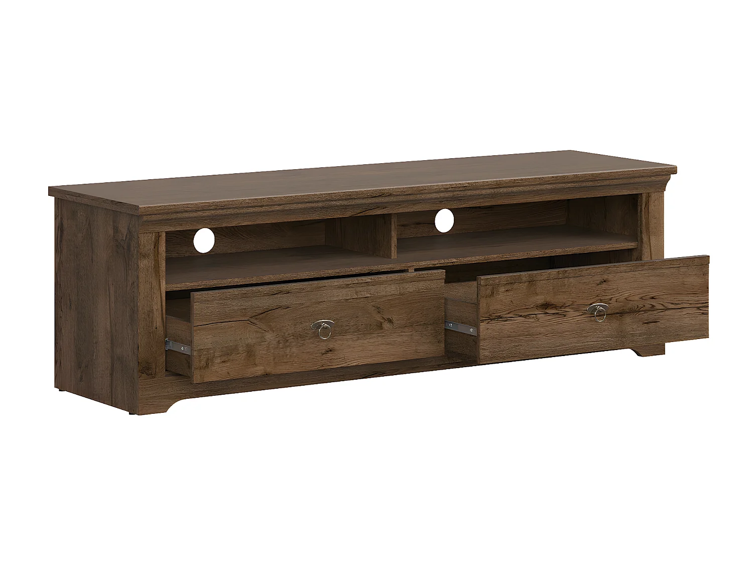 Meuble TV 2 tiroirs 153 cm Noé Bois