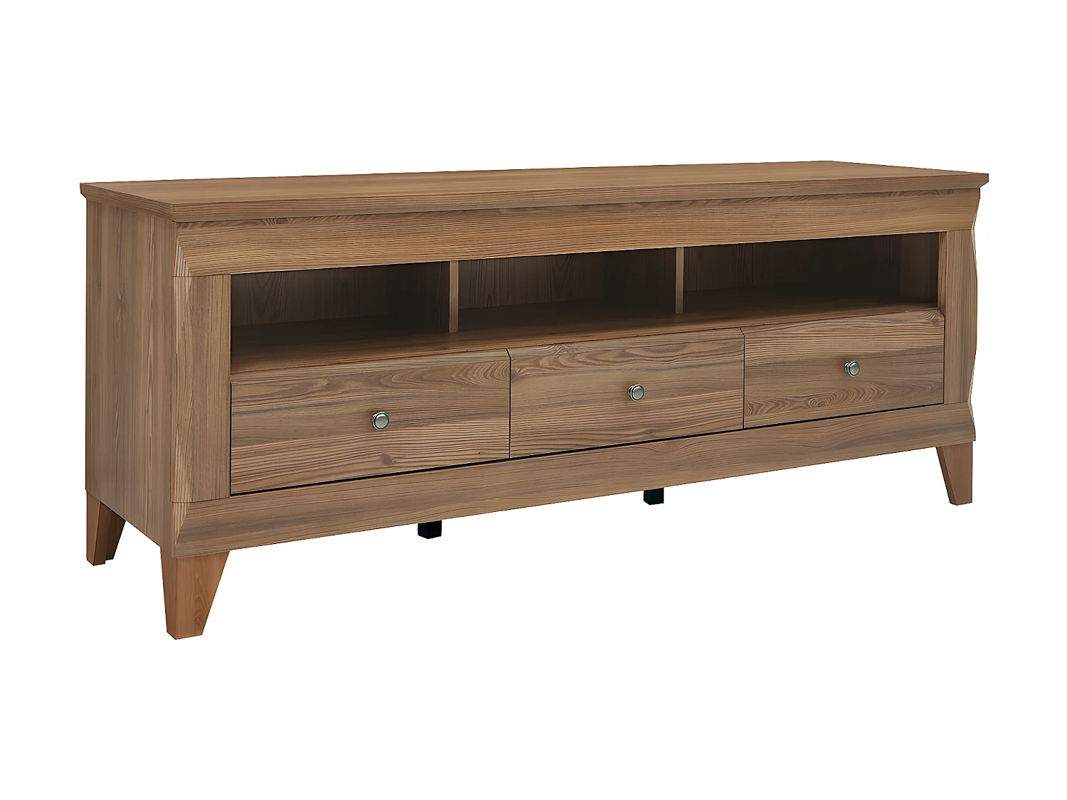 Meuble TV 3 tiroirs 156 cm Raya Bois