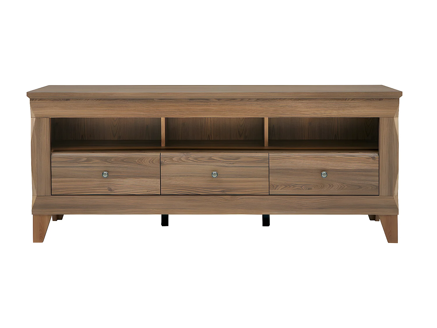 Meuble TV 3 tiroirs 156 cm Raya Bois