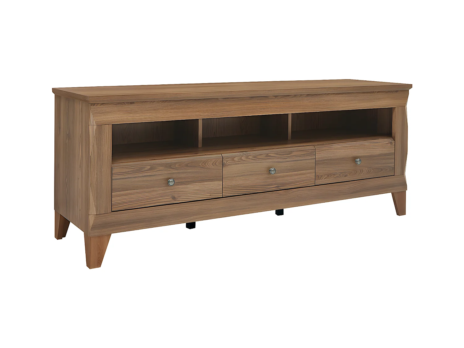 Meuble TV 3 tiroirs 156 cm Raya Bois