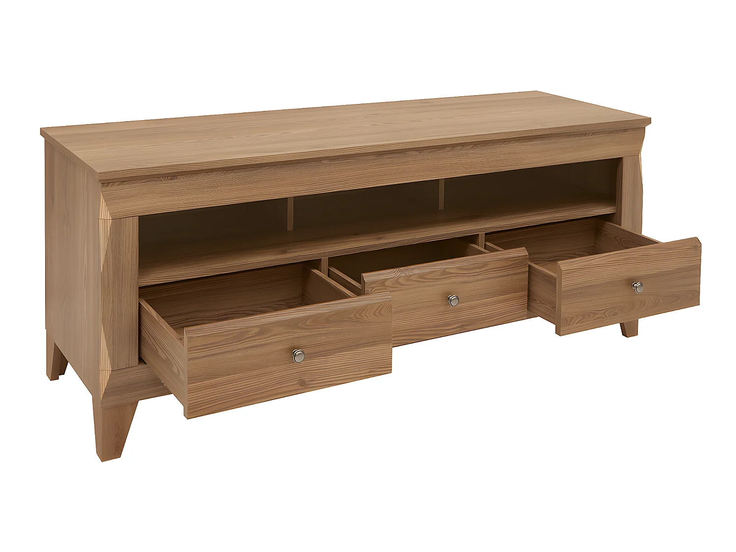 Meuble TV 3 tiroirs 156 cm Raya Bois