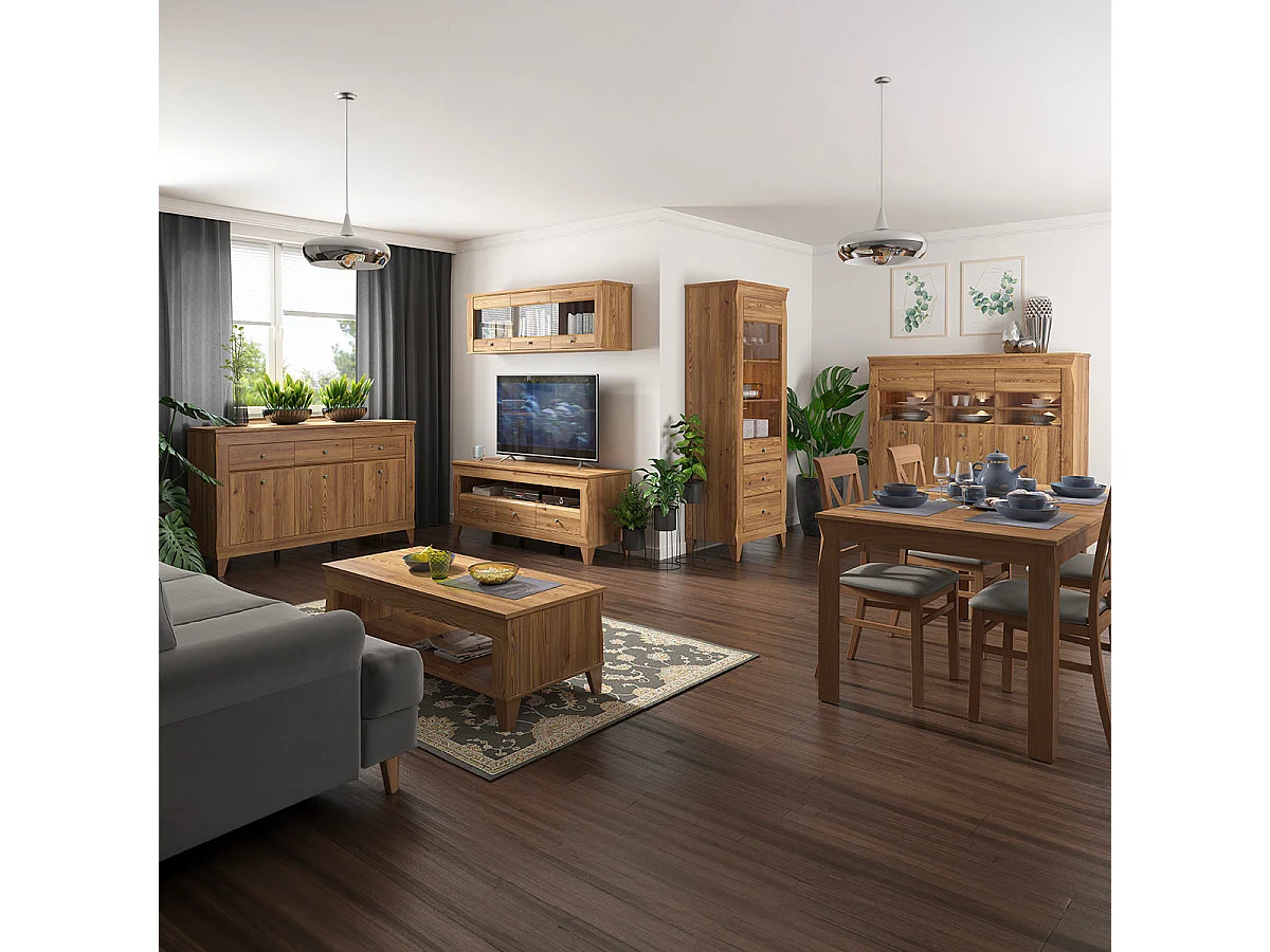 TV-Möbel mit 3 Schubladen 156 cm Raya Holz
