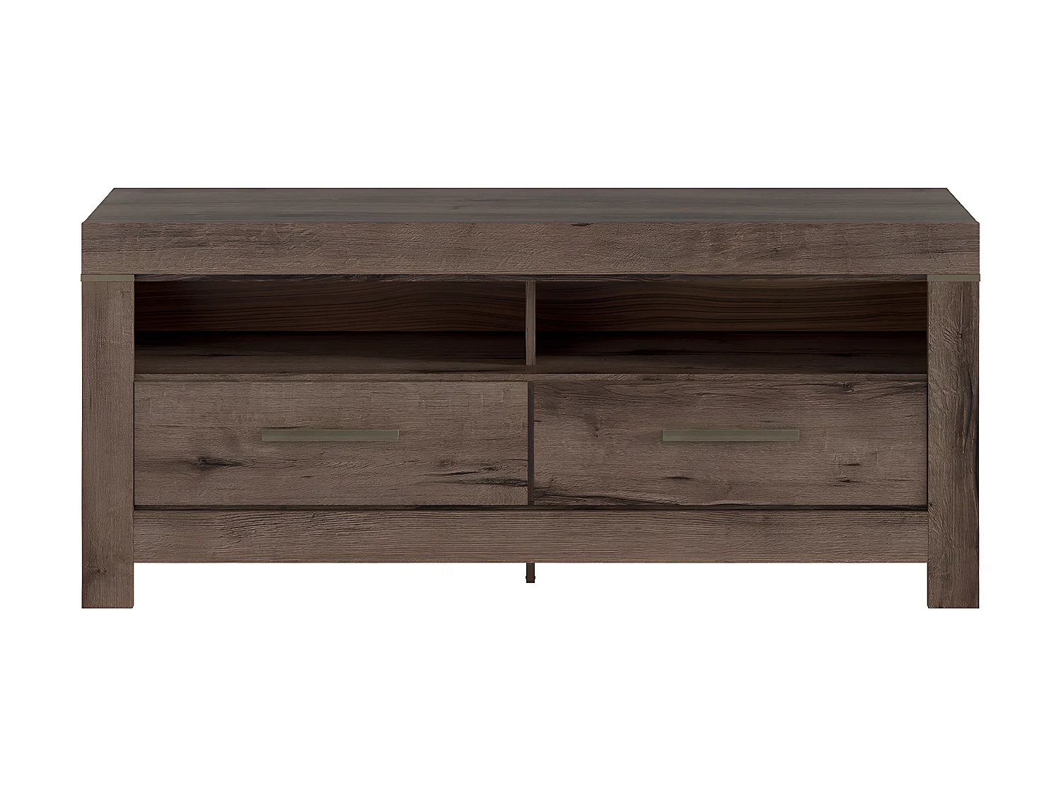 Meuble TV 2 tiroirs 140 cm Adam Bois foncé