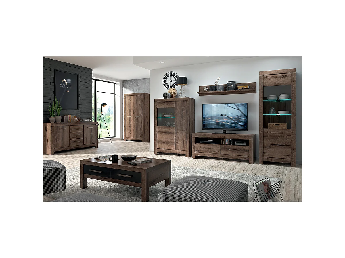 2-deurs vitrinekast Adam Donker hout