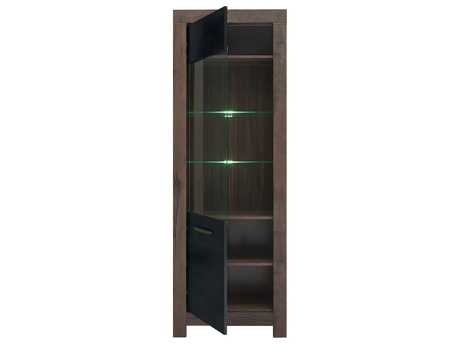 Adam Hout en Zwart 2-deurs vitrinekast