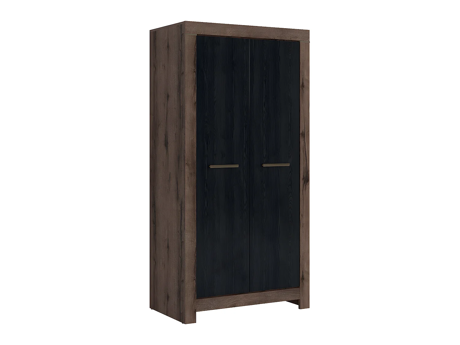 Armoire 2 portes Adam Bois et Noir