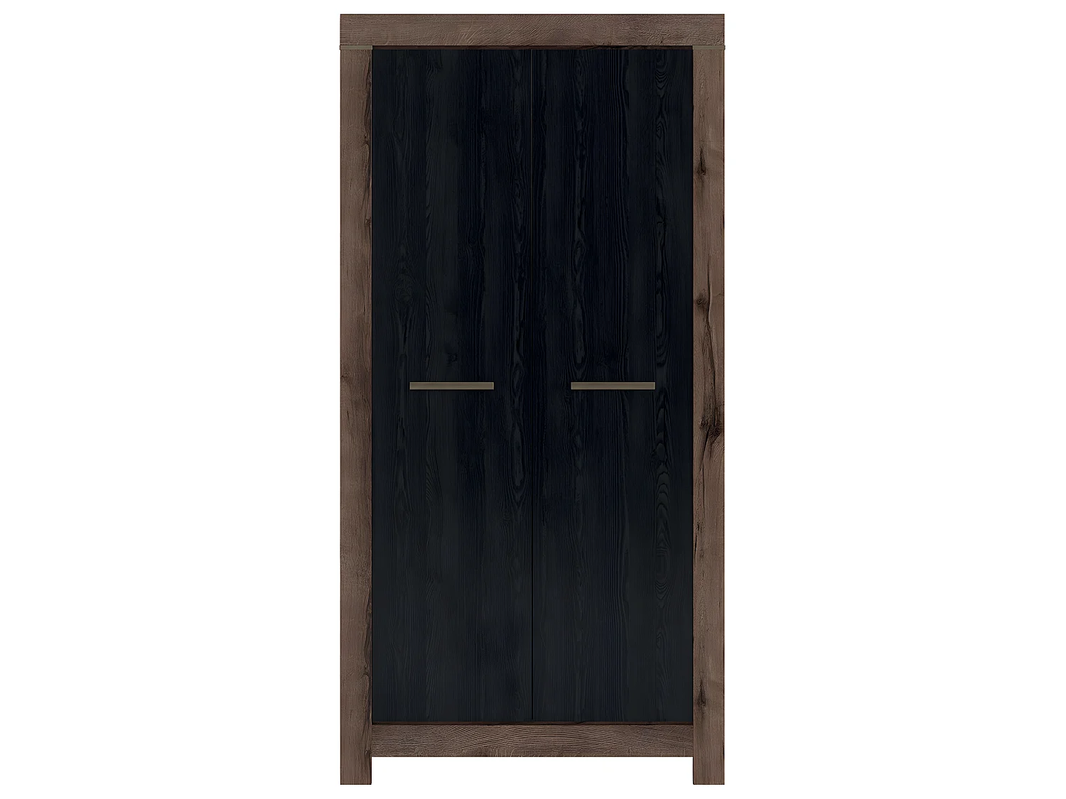 Armoire 2 portes Adam Bois et Noir