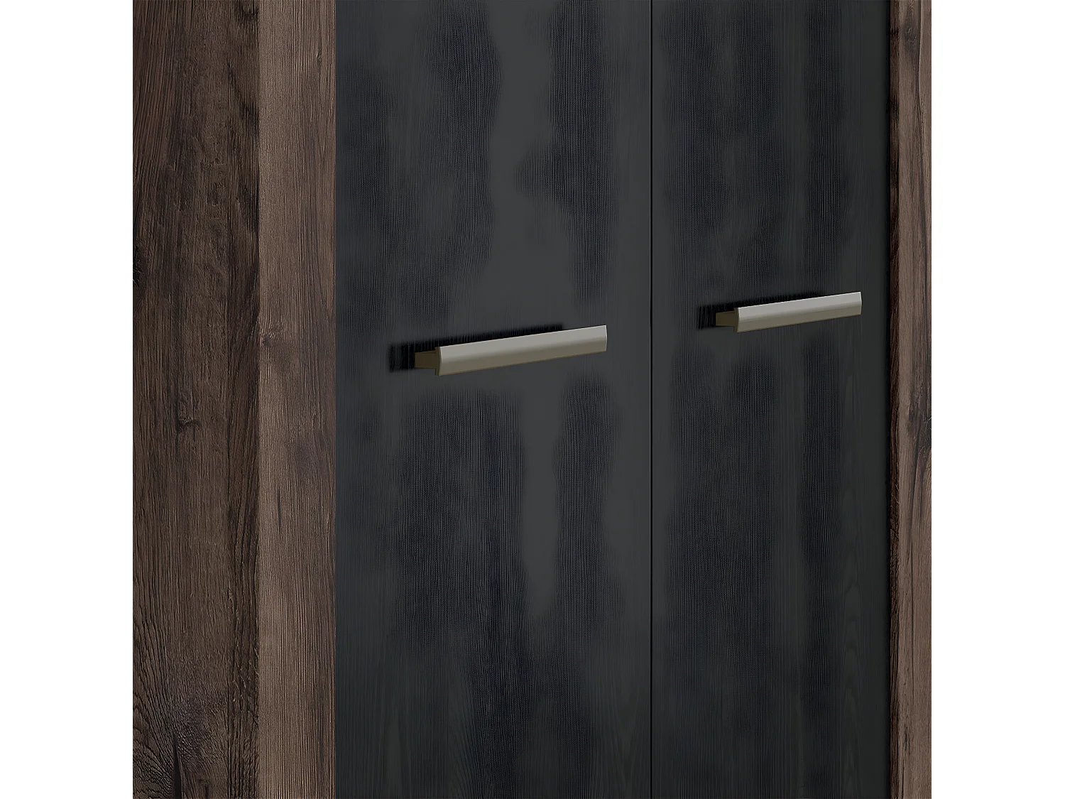 Armoire 2 portes Adam Bois et Noir