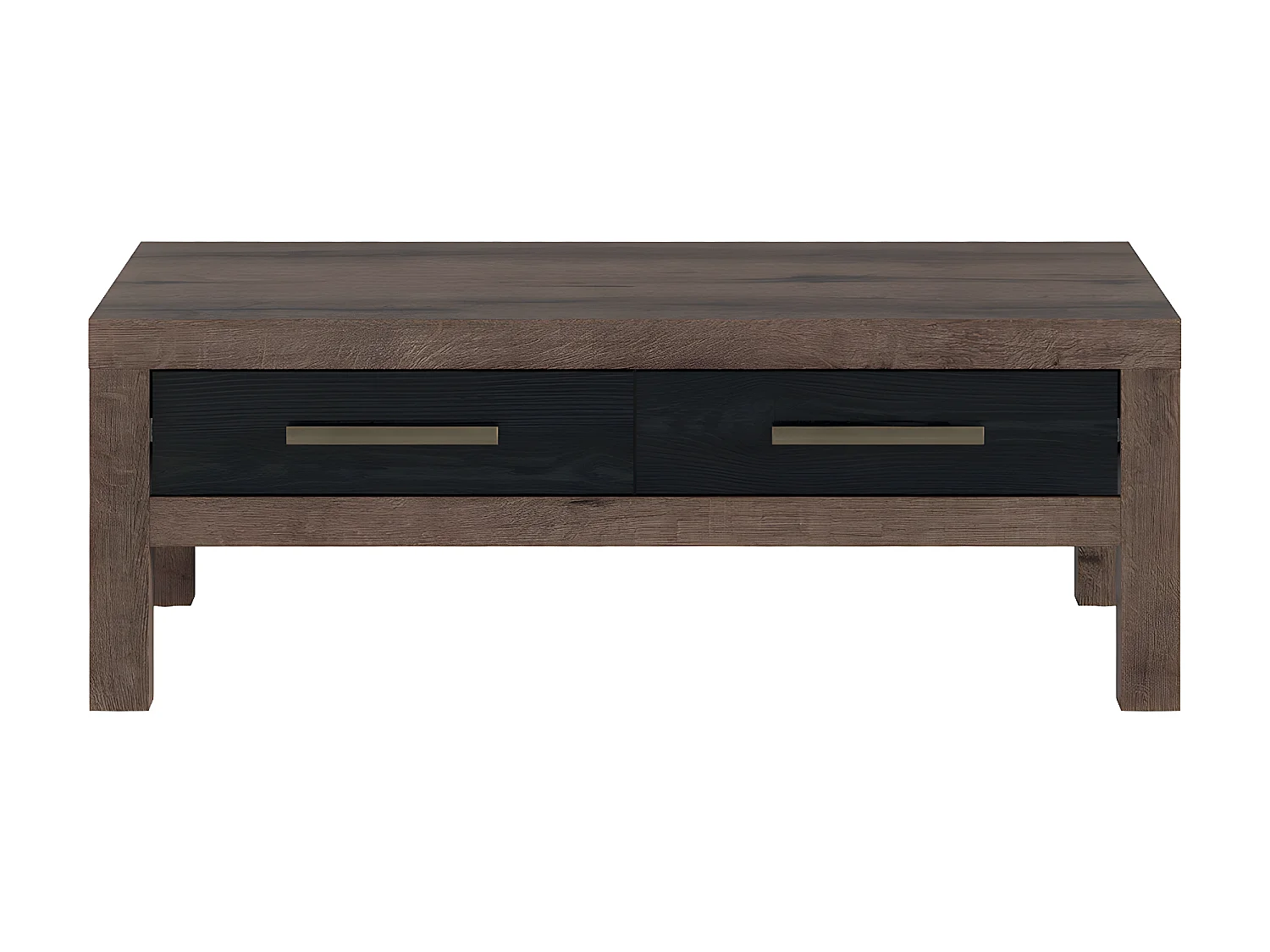 Table basse 2 tiroirs Adam Bois et Noir