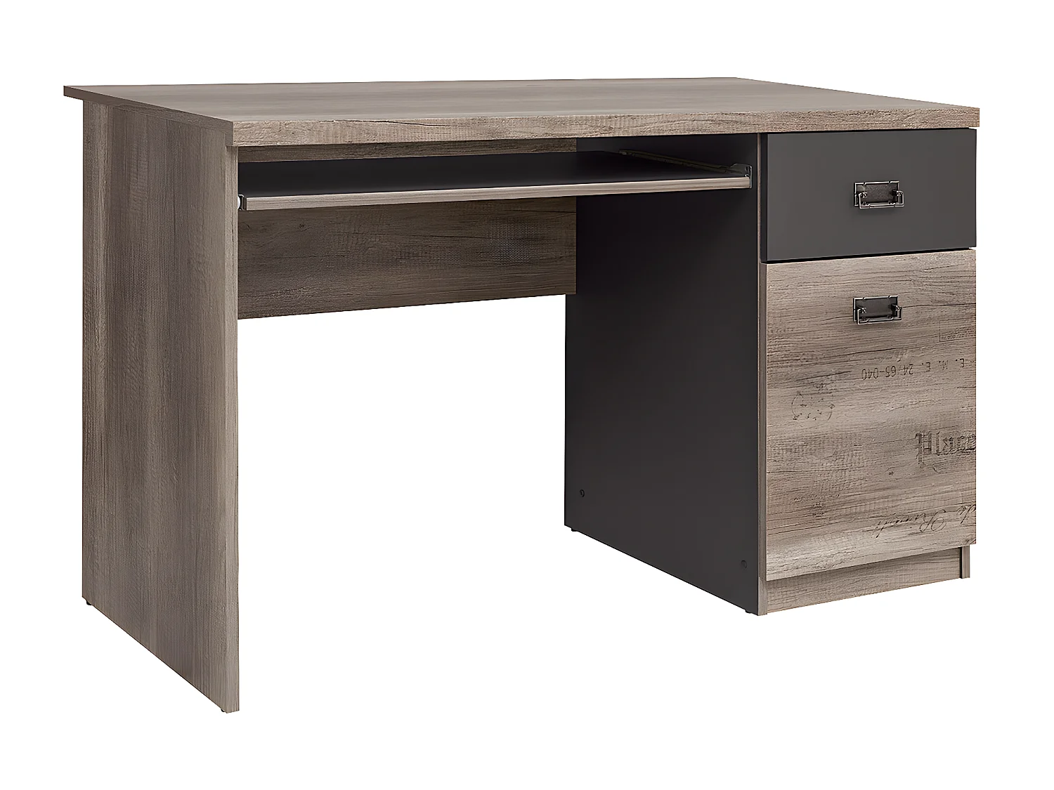 Bureau 1 porte 1 tiroir Abel Bois et Gris