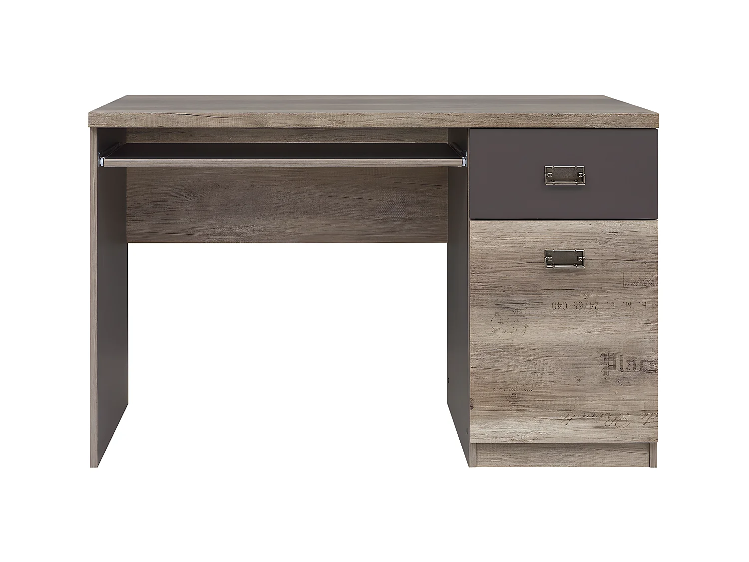 Bureau 1 porte 1 tiroir Abel Bois et Gris