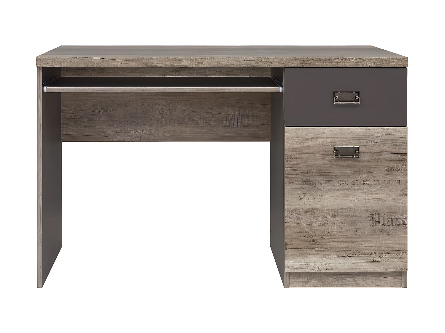 Bureau 1 porte 1 tiroir Abel Bois et Gris