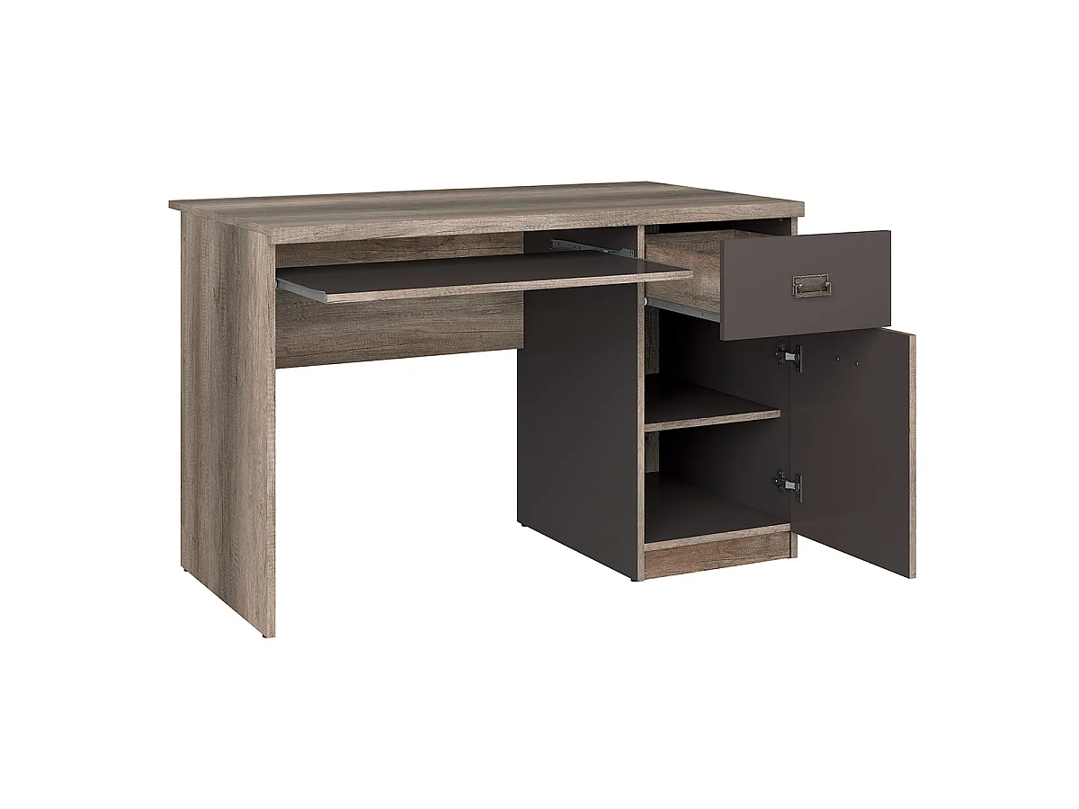 Bureau 1 porte 1 tiroir Abel Bois et Gris