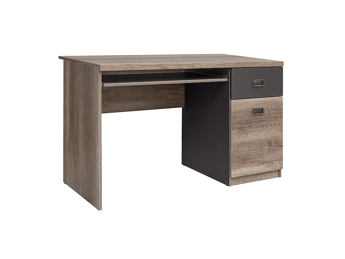 Bureau 1 porte 1 tiroir Abel Bois et Gris