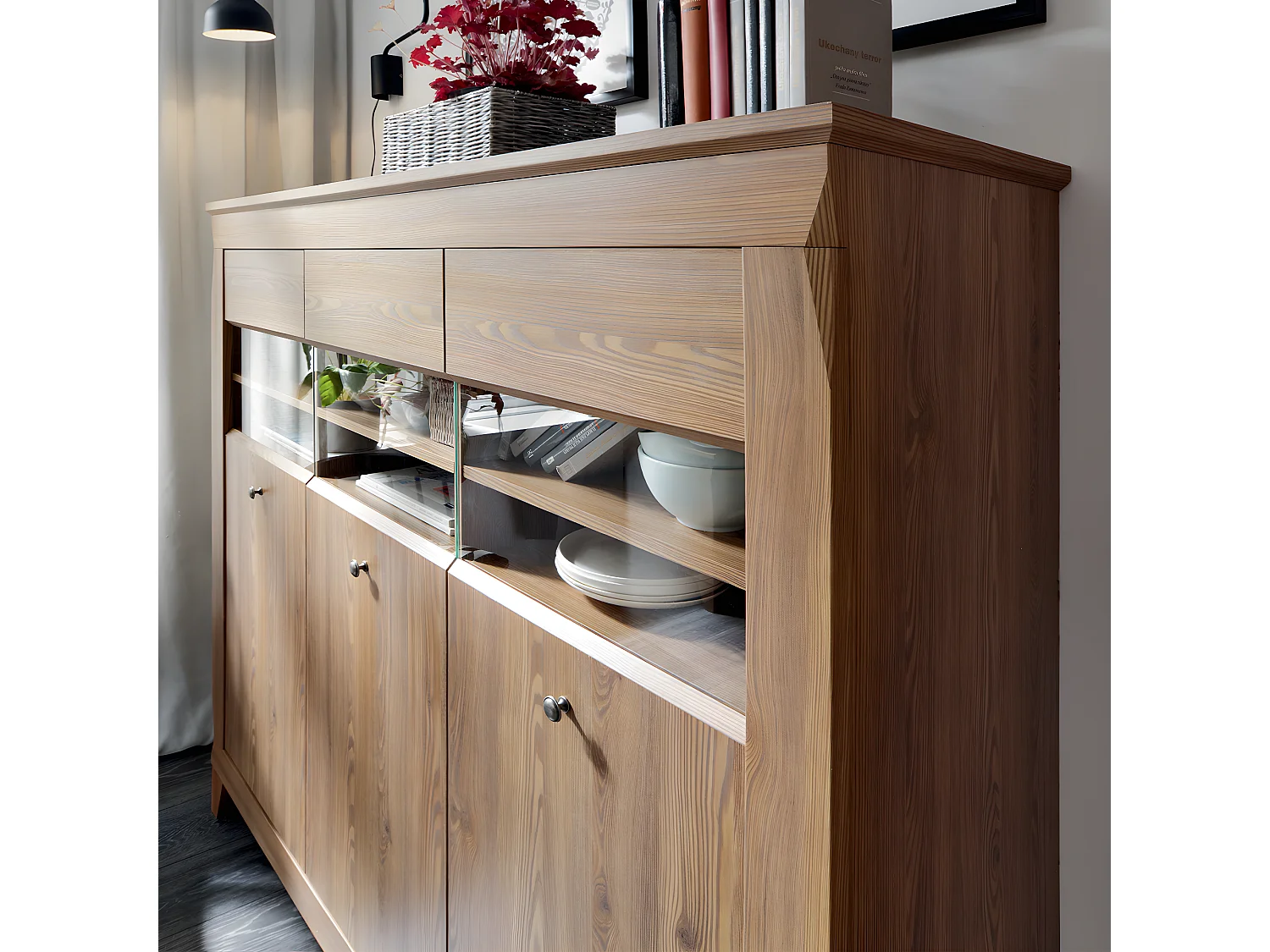 Vaisselier bas 3 portes Raya Bois