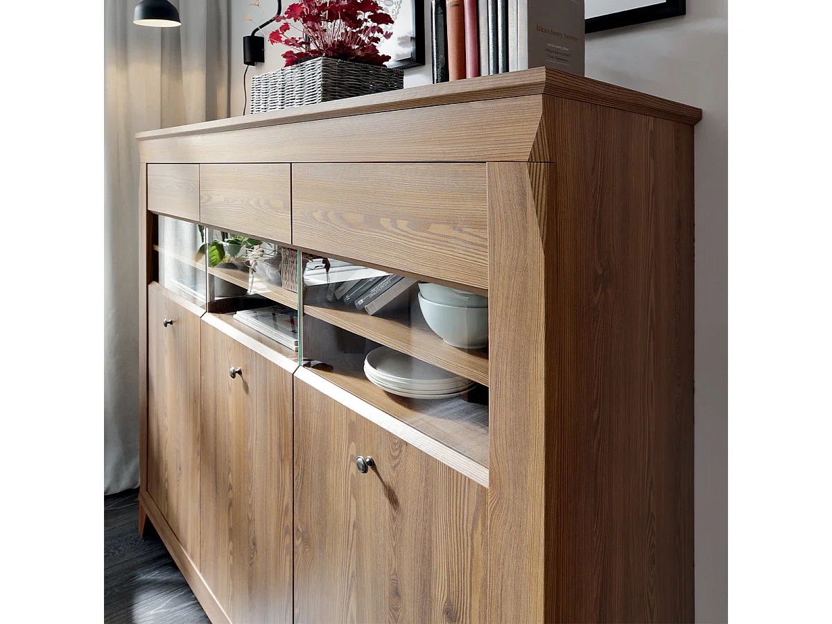Vaisselier bas 3 portes Raya Bois