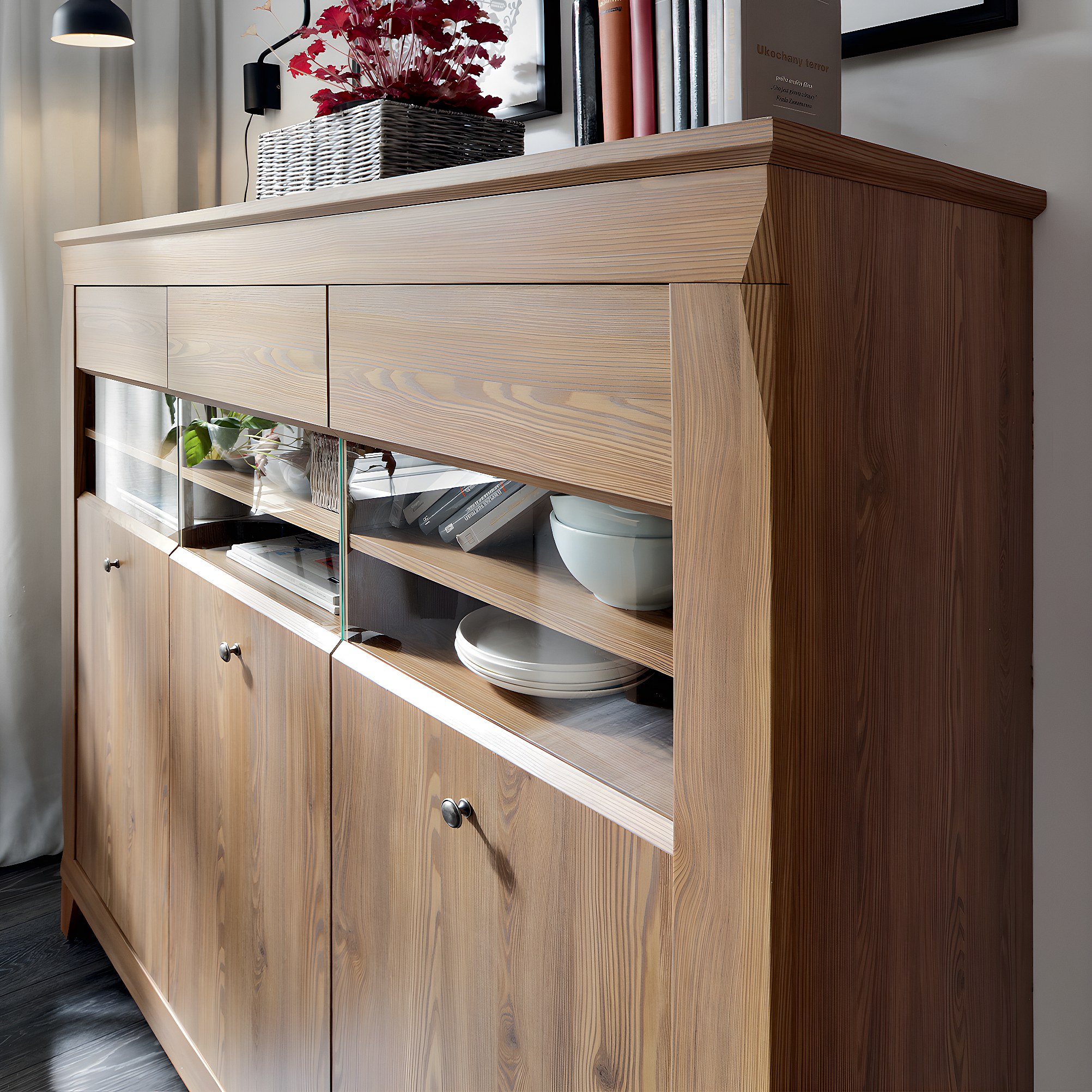 Vaisselier Bas 3 Portes Raya Bois