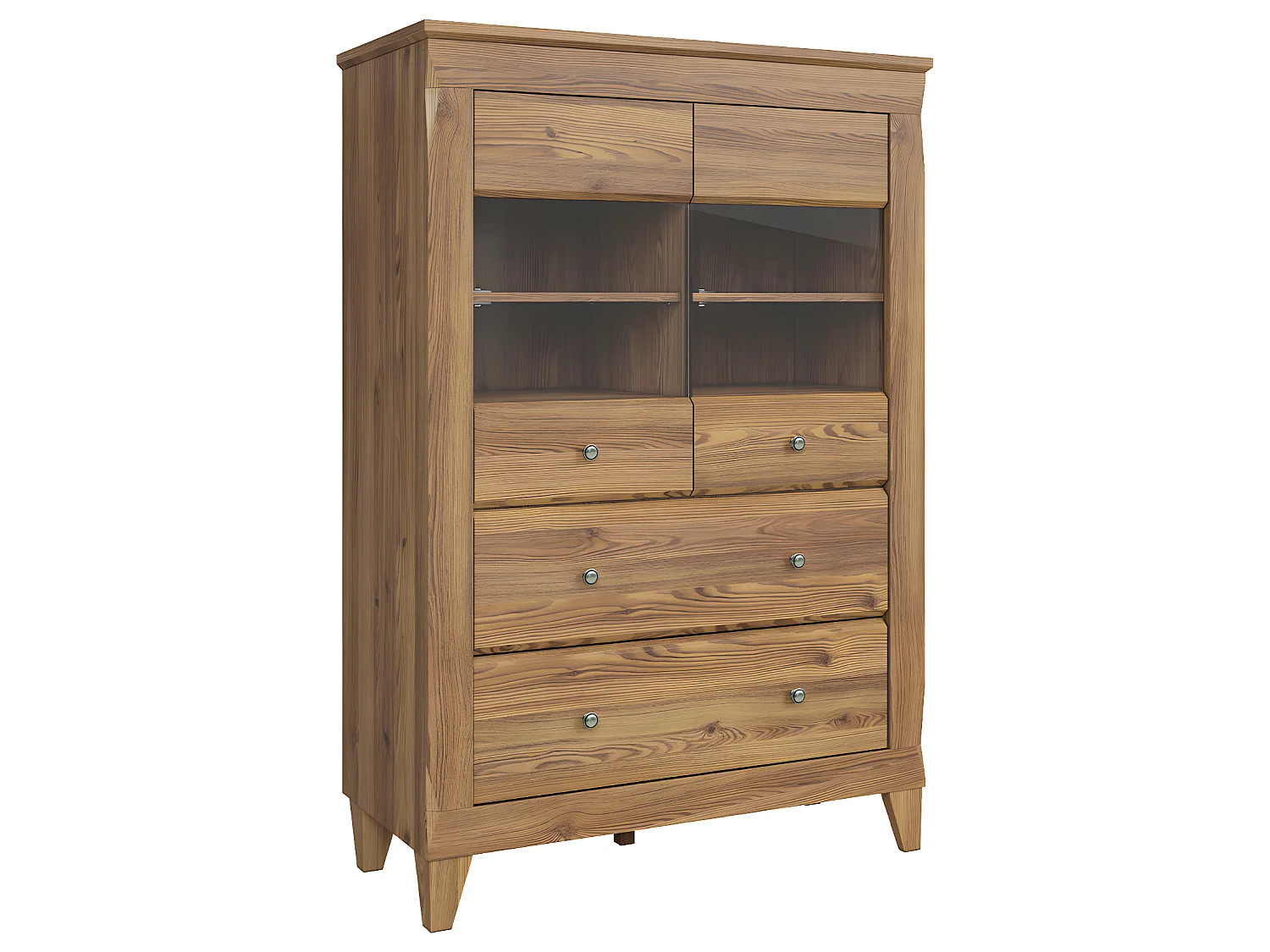 Armário de porcelana 2 portas 2 gavetas Raya madeira 150cm