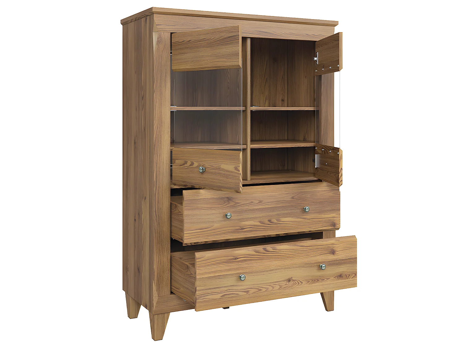 Vaisselier bas 2 portes 2 tiroirs Raya Bois