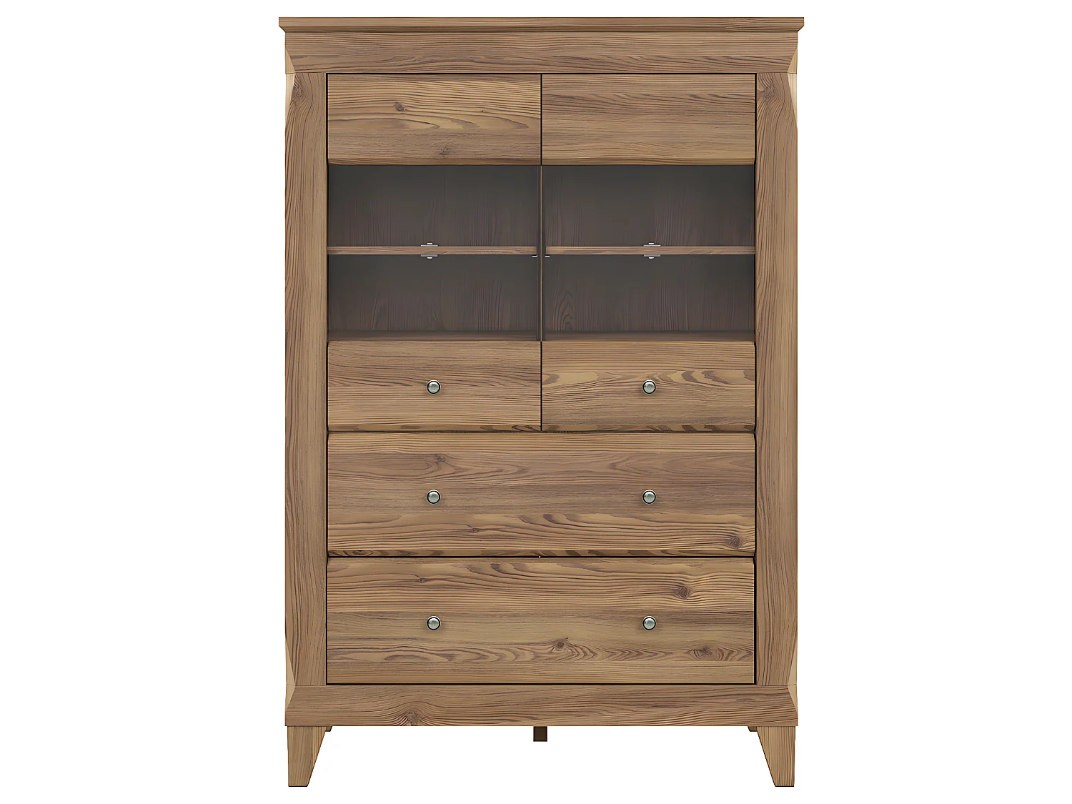 Vaisselier bas 2 portes 2 tiroirs Raya Bois