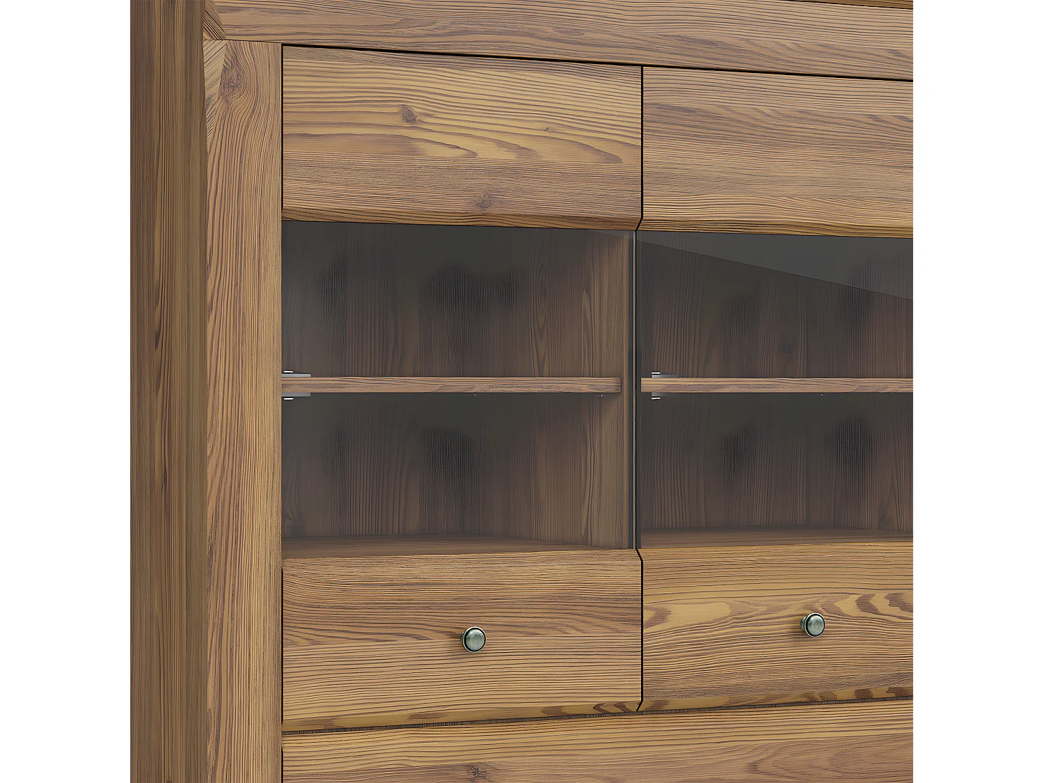 Vaisselier bas 2 portes 2 tiroirs Raya Bois