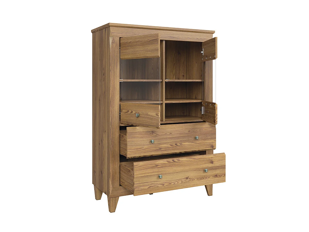 Vaisselier bas 2 portes 2 tiroirs Raya Bois