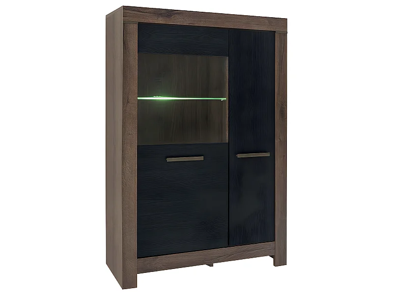 Vaisselier 2 portes Adam Bois et Noir