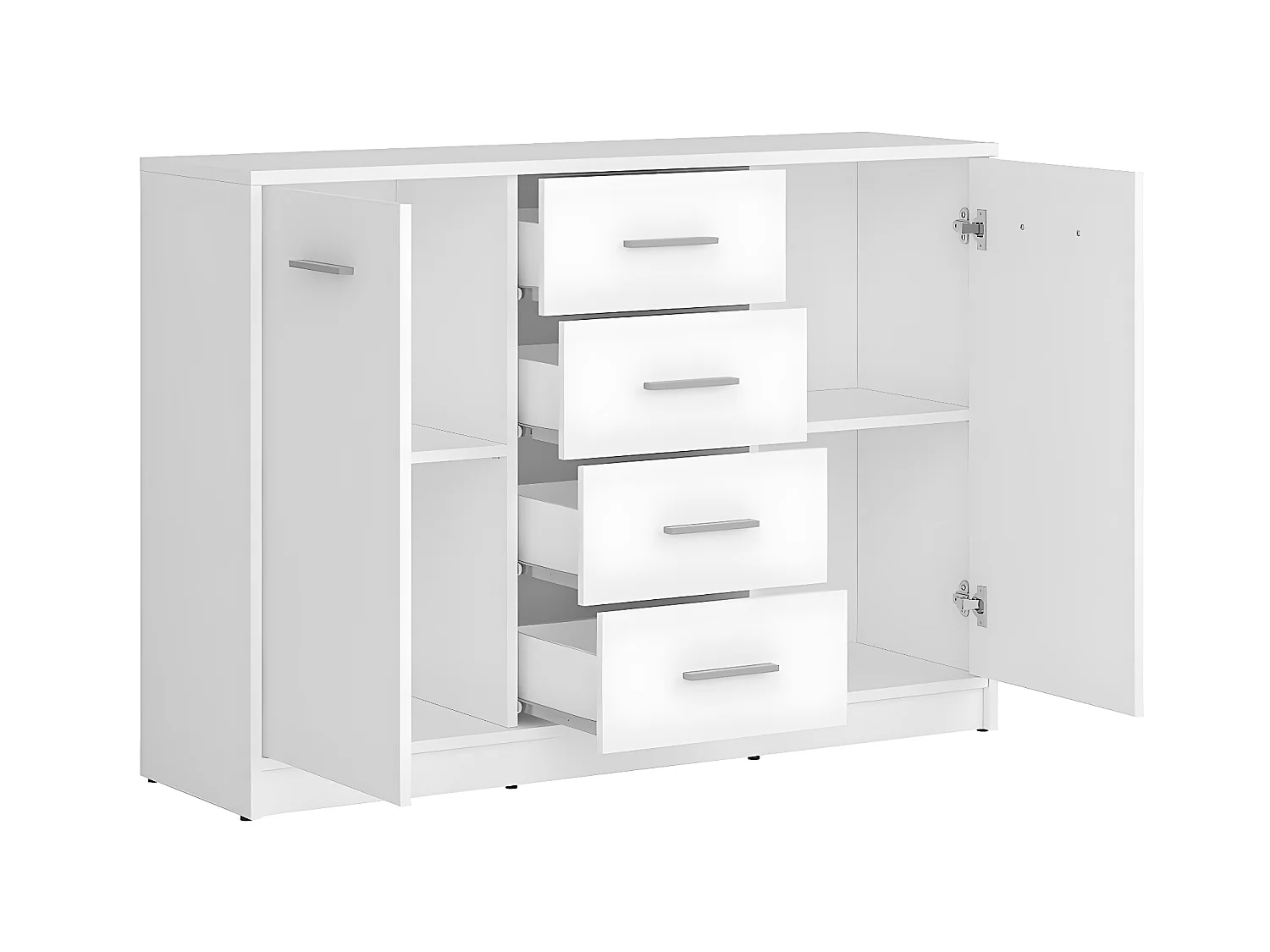 Buffet 2 portes 4 tiroirs Ewen Blanc