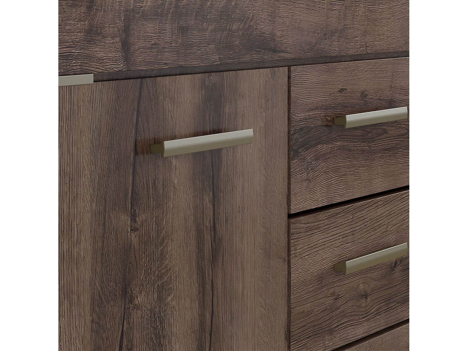 Aparador 2 portas 3 gavetas Adam madeira escura 85cm