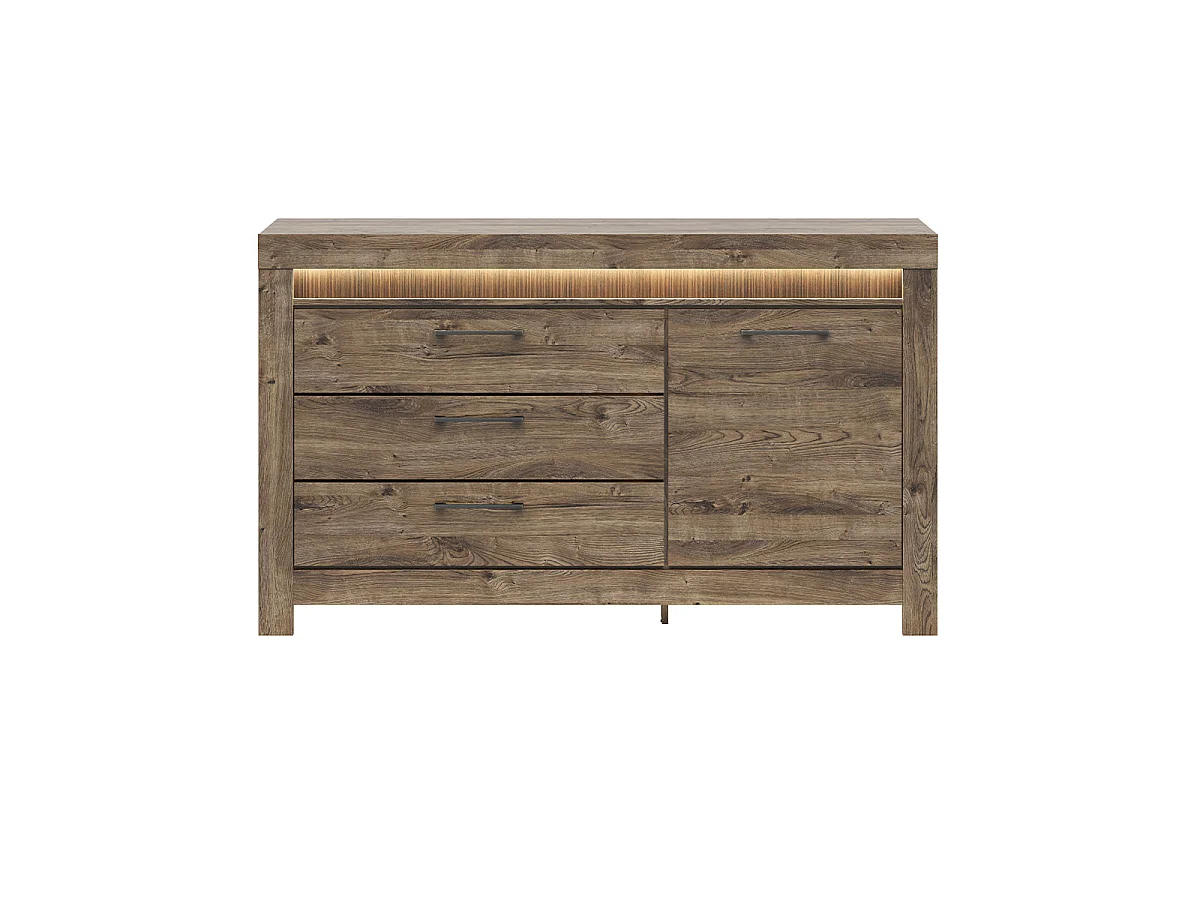 Sideboard 1 dörr 3 lådor LED ingår Amaury Trä