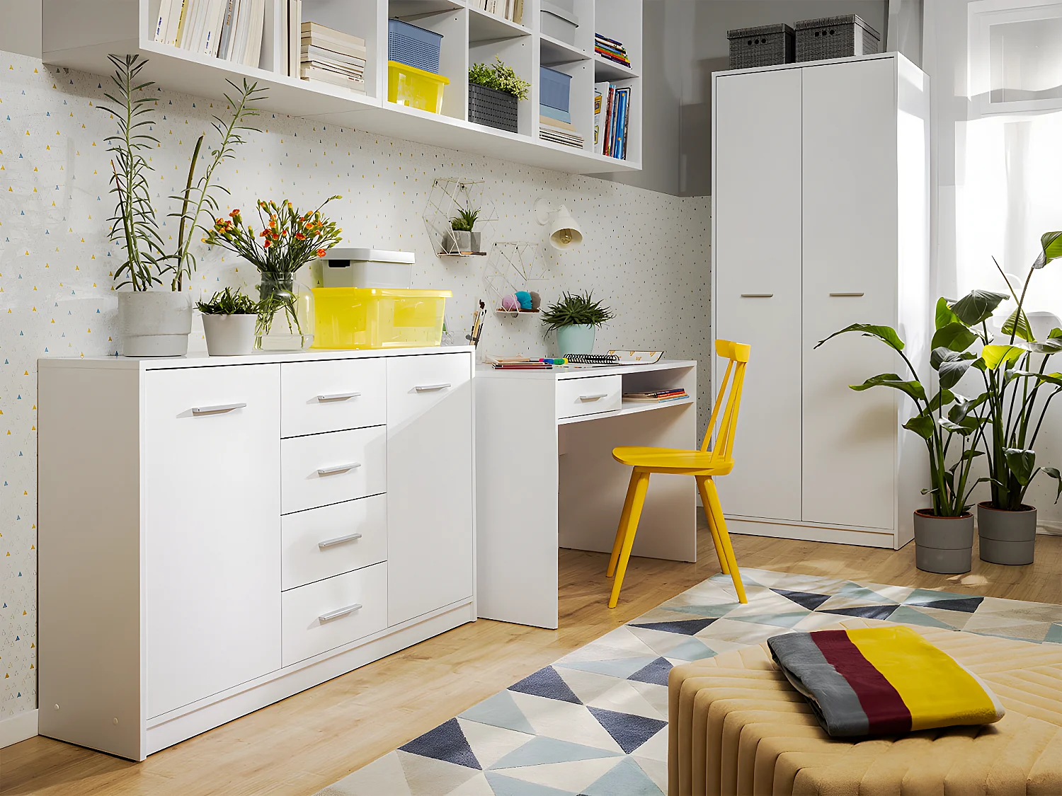Bureau 1 tiroir Ewen Blanc