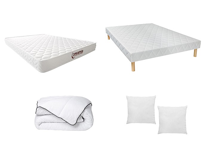 VECELO Telaio per letto 140 x 190 cm, con testa in legno, rete con