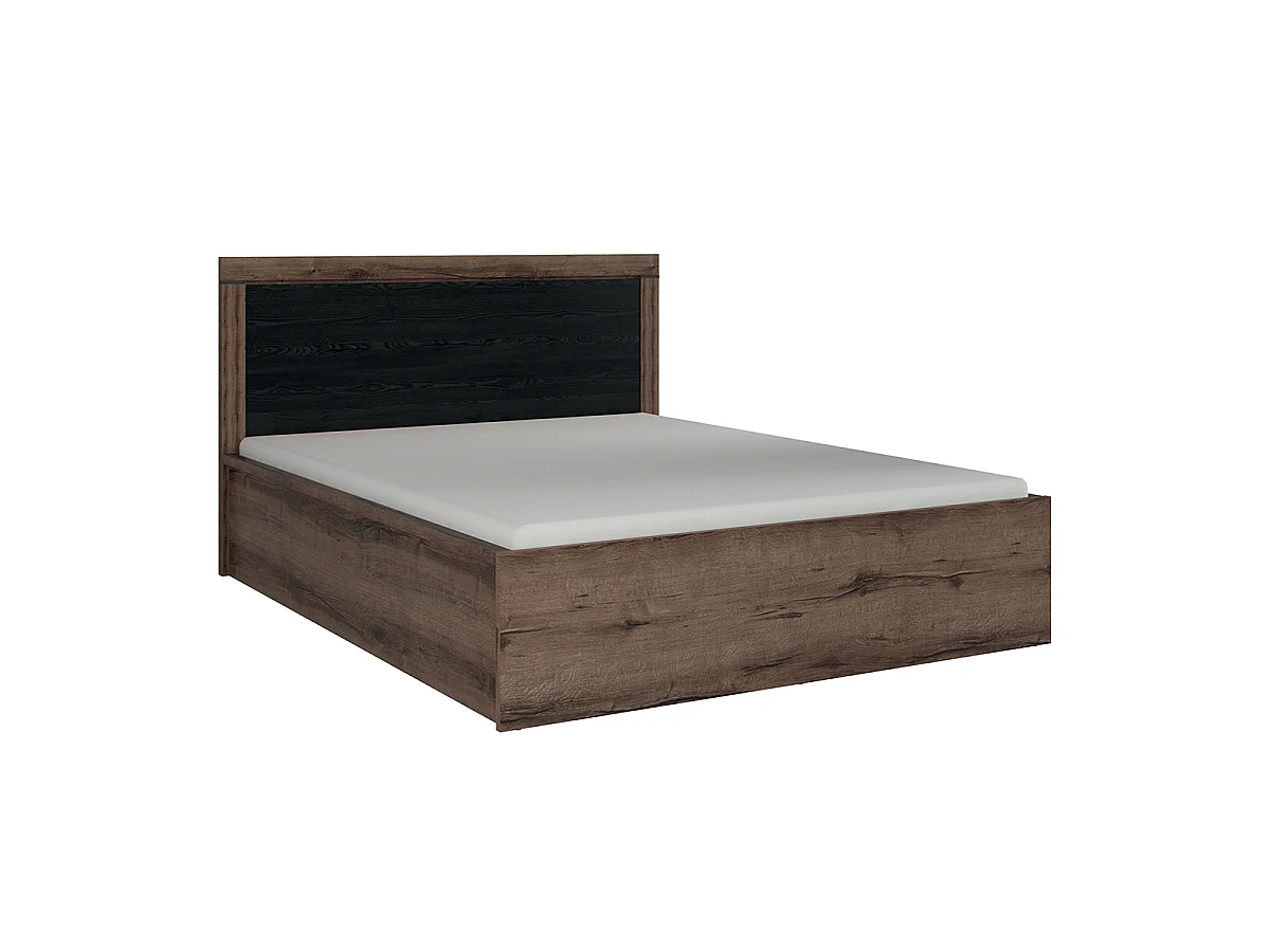 Letto con contenitore con base Adam marrone e nero 160x200