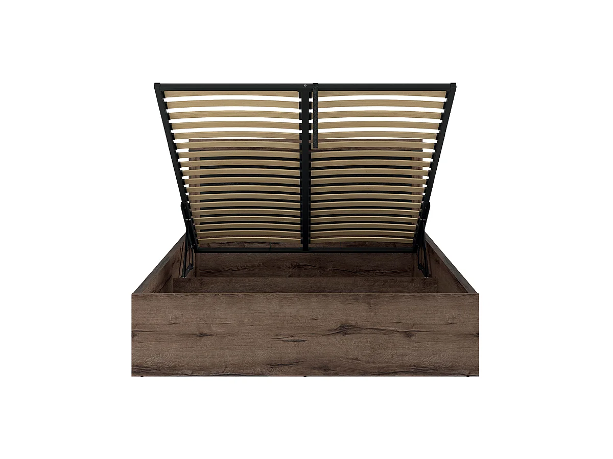 Letto con contenitore con base Adam marrone e nero 160x200