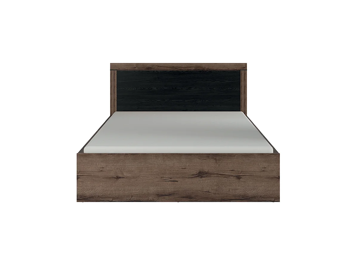 Letto con contenitore con base Adam marrone e nero 160x200