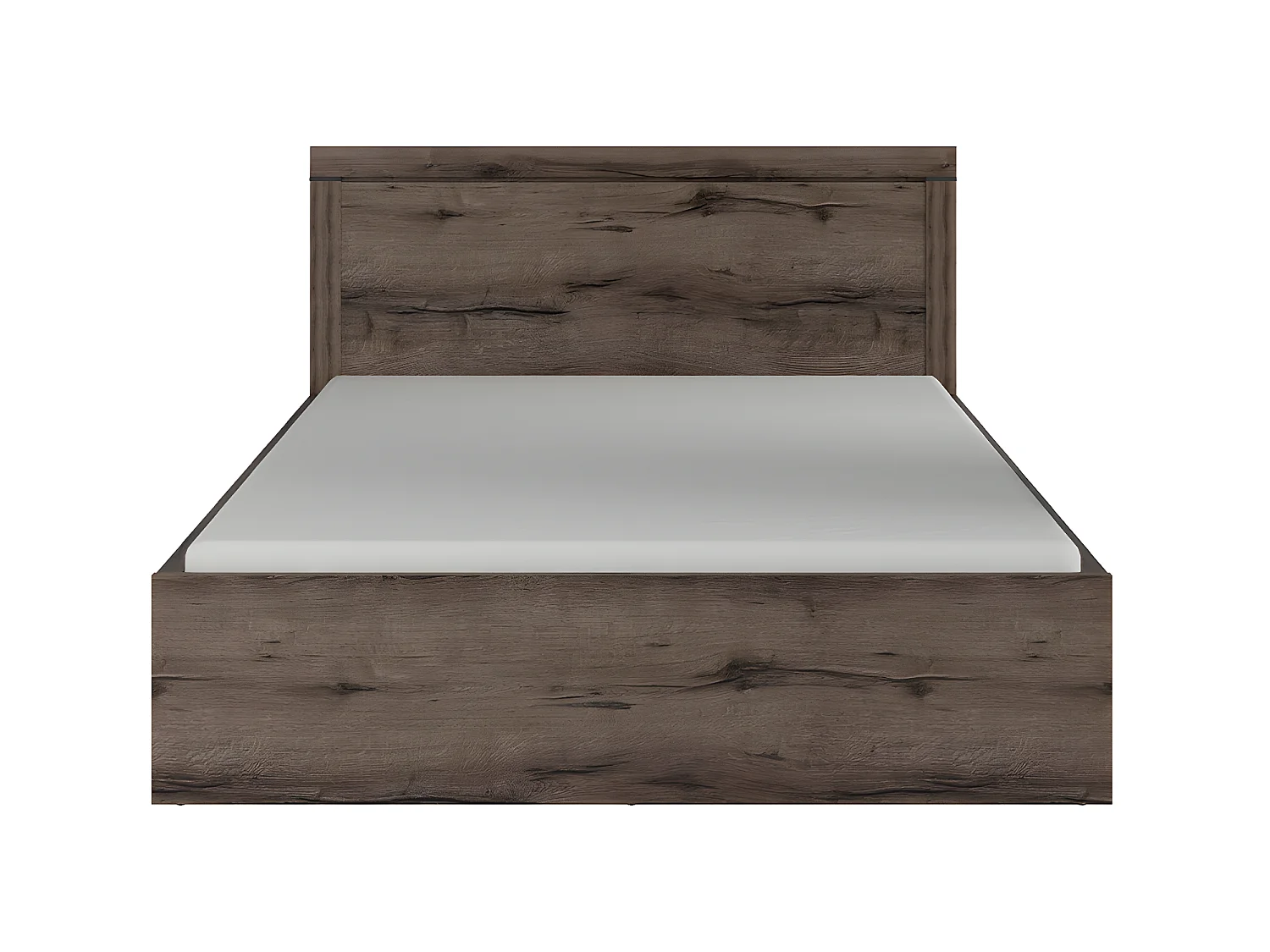 Lit coffre 160x200 sommier inclus Adam Bois foncé