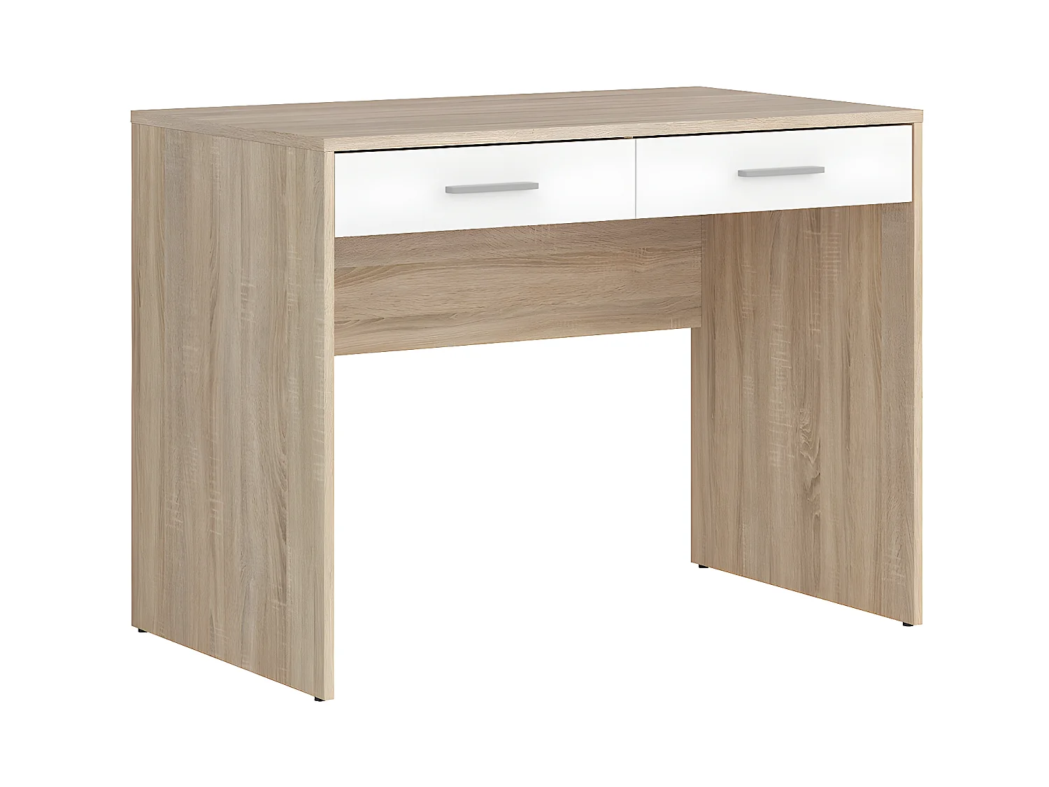 Escritorio 2 cajones Ewen Madera y Blanco