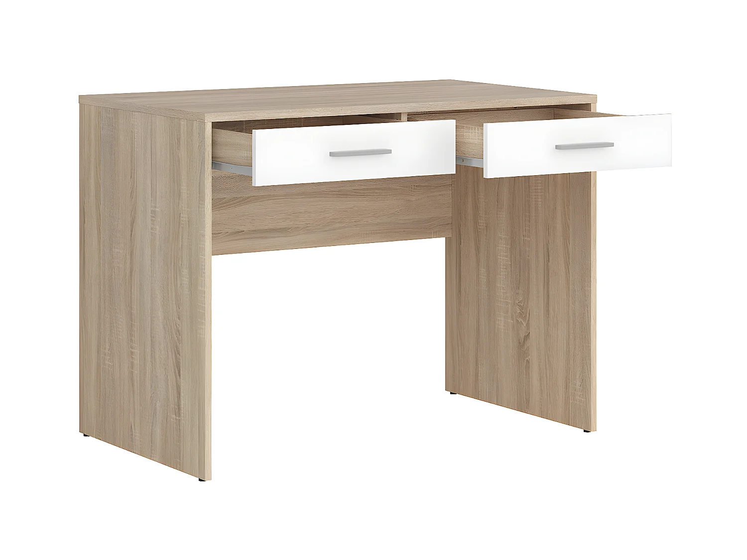 Escritorio 2 cajones Ewen Madera y Blanco