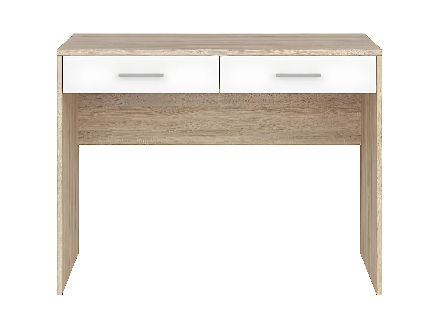 Escritorio 2 cajones Ewen Madera y Blanco