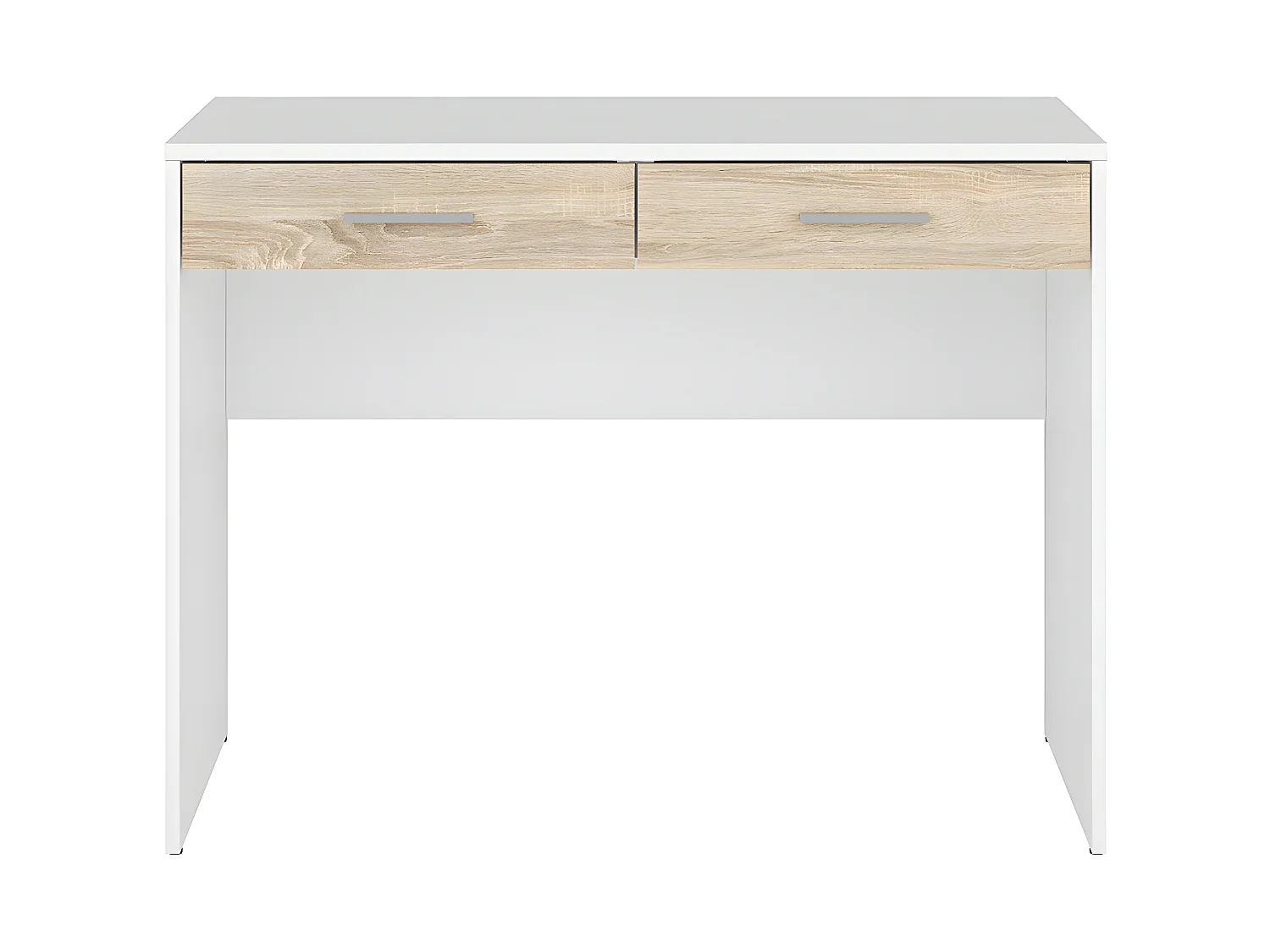 Secretária 2 gavetas Ewen madeira e branco 76cm
