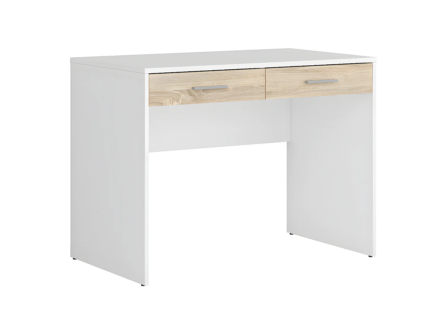 Secretária 2 gavetas Ewen madeira e branco 76cm
