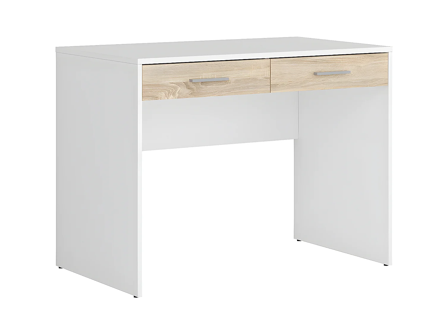 Secretária 2 gavetas Ewen madeira e branco 76cm