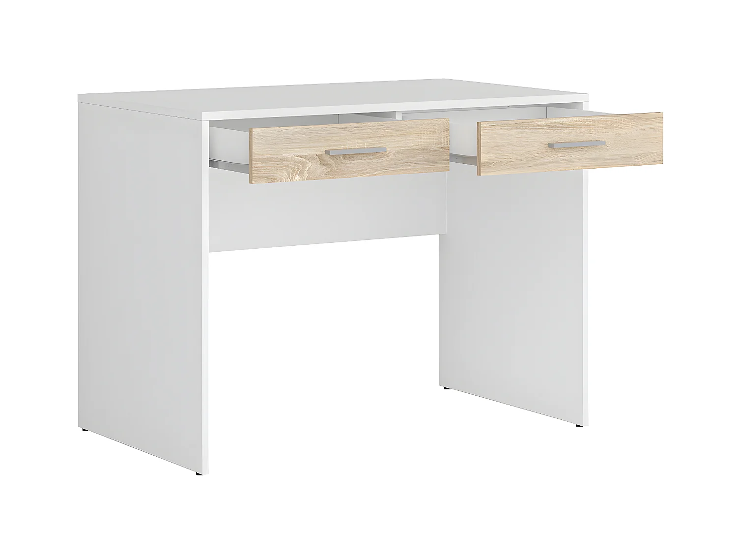 Secretária 2 gavetas Ewen madeira e branco 76cm