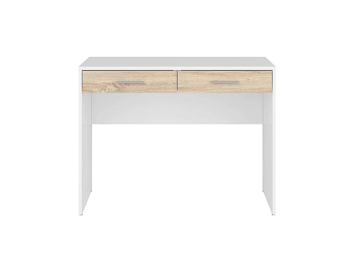 Secretária 2 gavetas Ewen madeira e branco 76cm