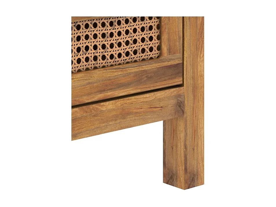 Table de chevet 2 tiroirs en cannage - Tiki