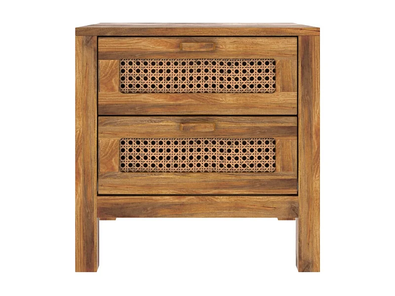 Comodino a 2 cassetti in canna - Tiki