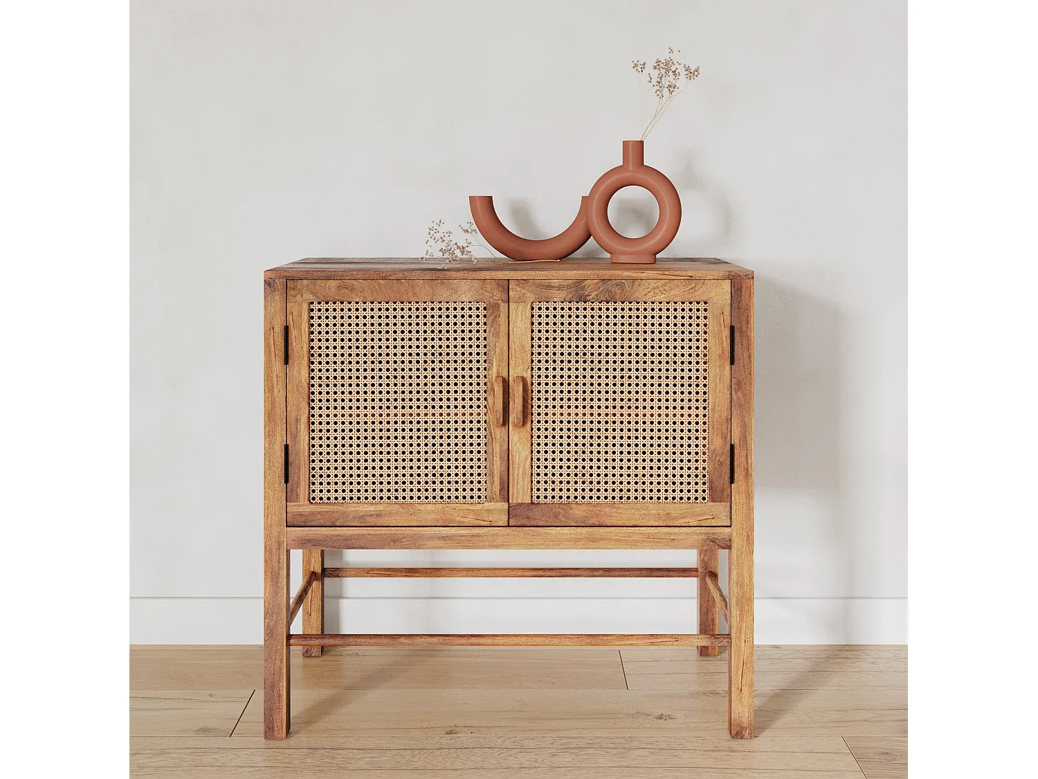 Buffet 2 portes en cannage - Tiki